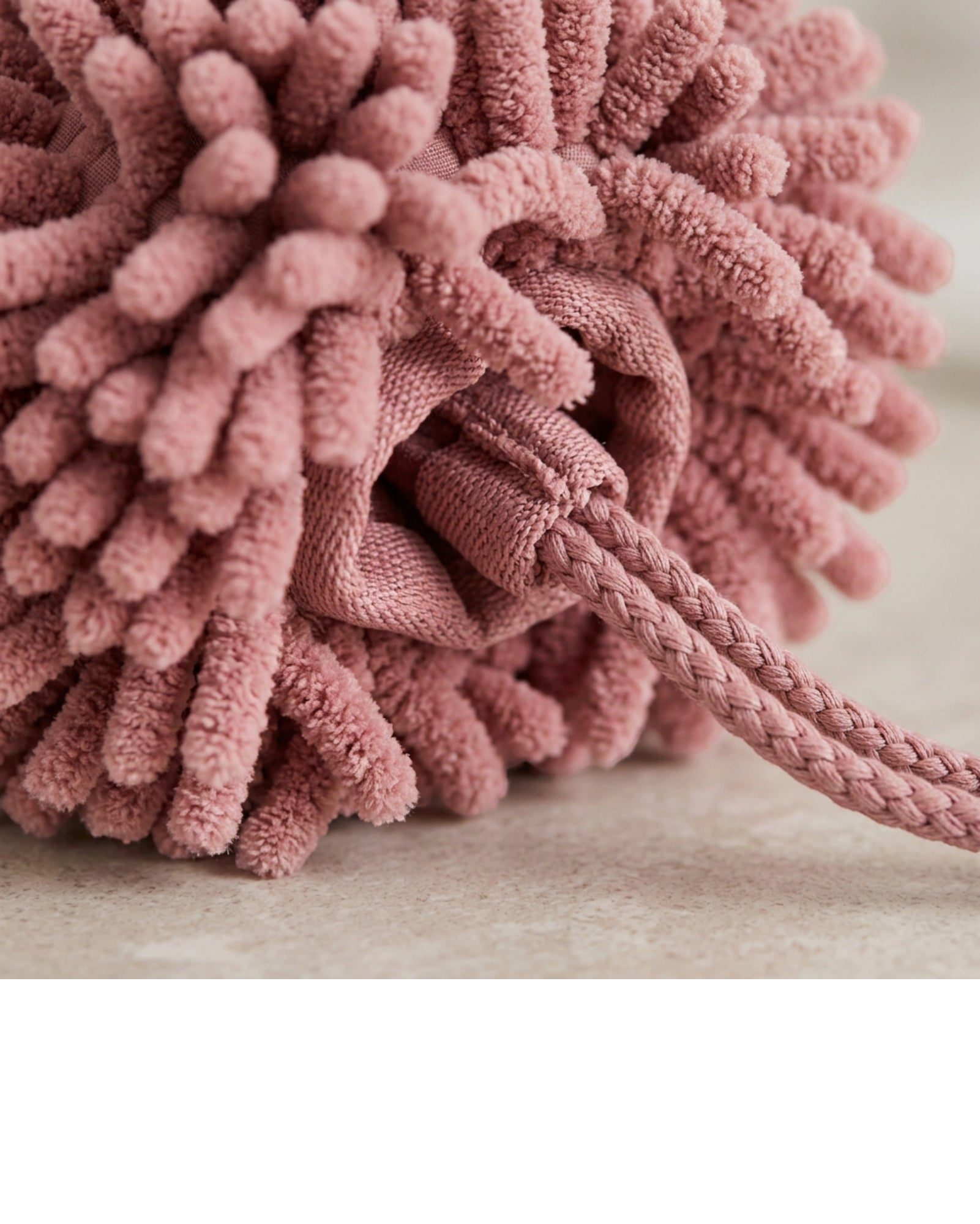 Rgdwn Chenille Loop Rosette Bath Ball Dusty Rose - Detail view
