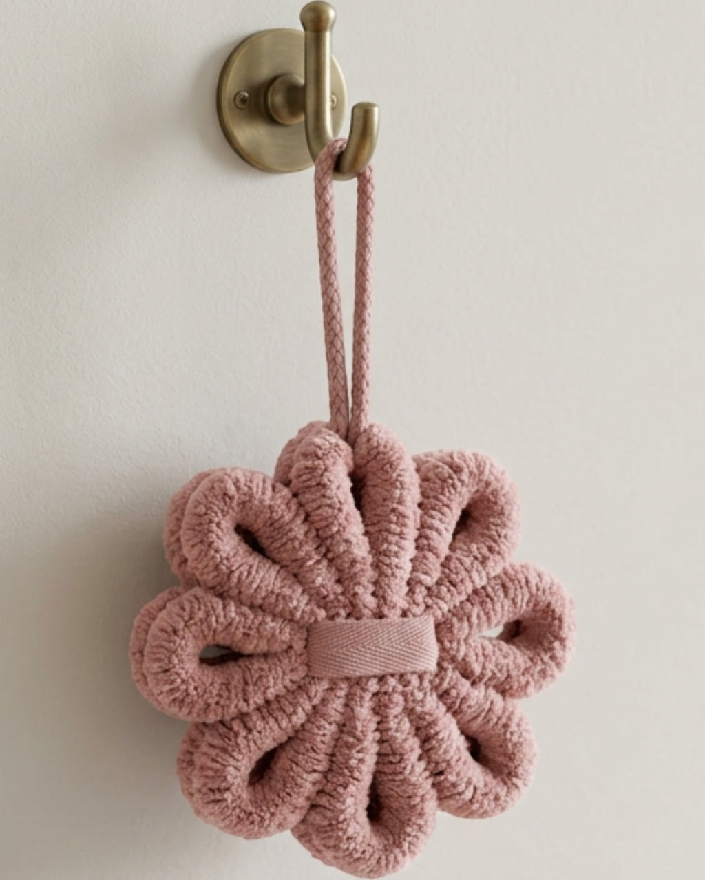 Rgdwn Chenille Loop Rosette Bath Ball Dusty Rose - Lifestyle view