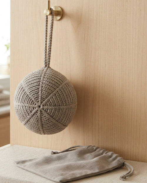 Rgdwn Crochet Hemp Cotton Hollow Wash Ball Warm Gray - Lifestyle view